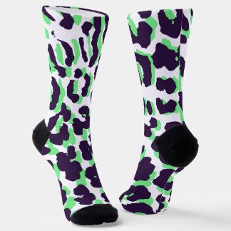 Green Leopard Print Sustainable Premium Crew Socks Socken