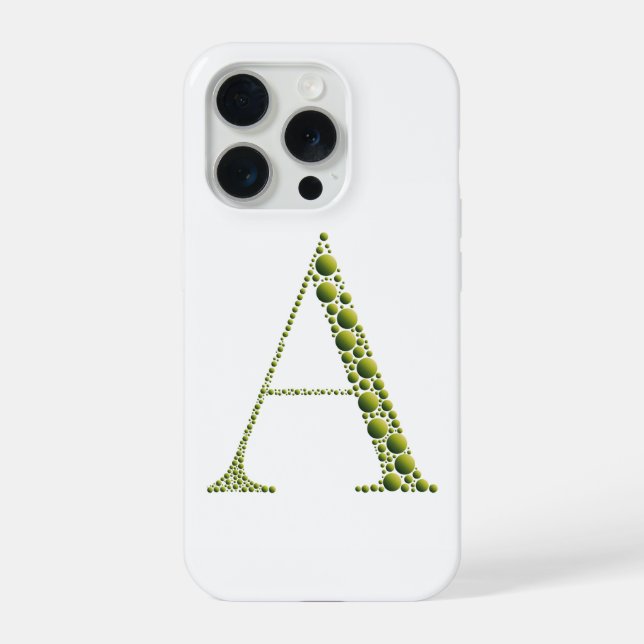 Green Letter A – Minimal Monogram Phone Case Desig iPhone Hülle (Rückseite)