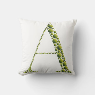 Green Letter A Pillow – Minimal Green MonogramHome Kissen