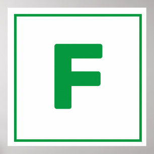 Green Letter F Poster