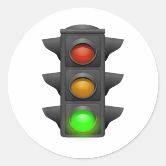 Green light - Traffic light - the light is green Runder Aufkleber (Vorderseite)