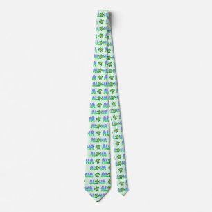 Green Lila Aloha Hawaiian Tropical Turtle Krawatte