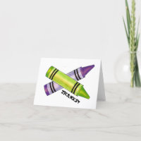 Green Lila Artist Crayons Child Birthday Party