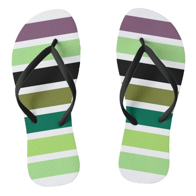 Green Lila Black Hues Flip Flops (Fußbett)