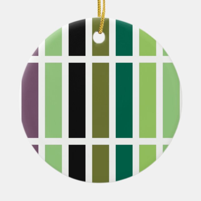 Green Lila Black Hues Keramik Ornament (Vorne)