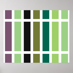 Green Lila Black Hues Poster