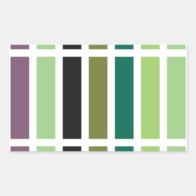 Green Lila Black Hues Rechteckiger Aufkleber (Vorderseite)