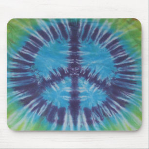 Green Lila Blue Gefärbte Krawatte Peace Sign Mouse Mousepad