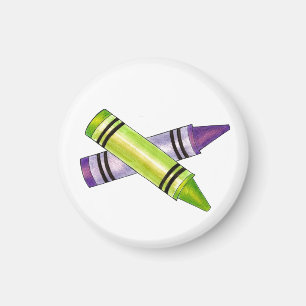 Green Lila Crayons Art Teacher Artist Magnet