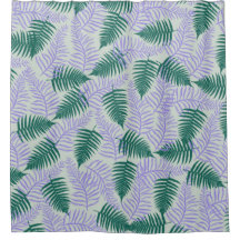 Green Lila Fern Blätter Retro 70er Blume Muster