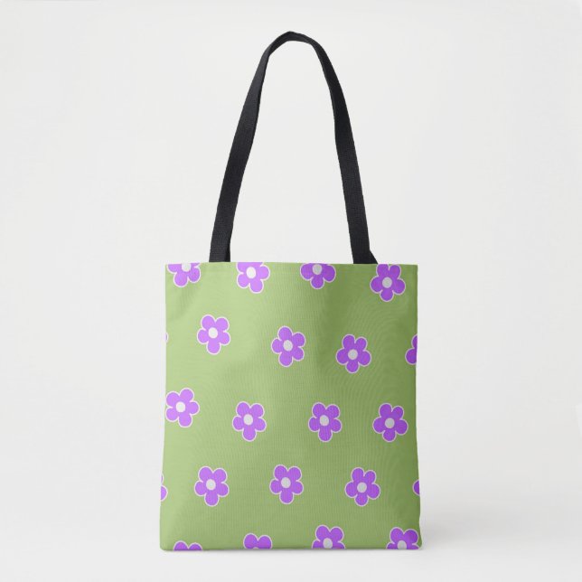 Green Lila Retro Y2K Blume Muster (Vorderseite)