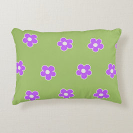 Green Lila Retro Y2K Blume Muster Dekokissen