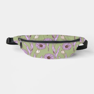 Green Lila Retro Y2K Funky Hippie Blume Muster Bauchtasche