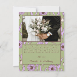 Green Lila Retro Y2K Funky Hippie Blume Muster Dankeskarte