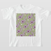 Green Lila Retro Y2K Funky Hippie Blume Muster