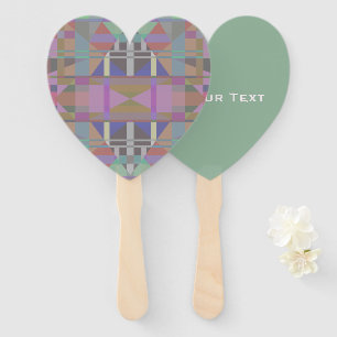 Green Lila rosa Geometrisches Set von Fans Fächer