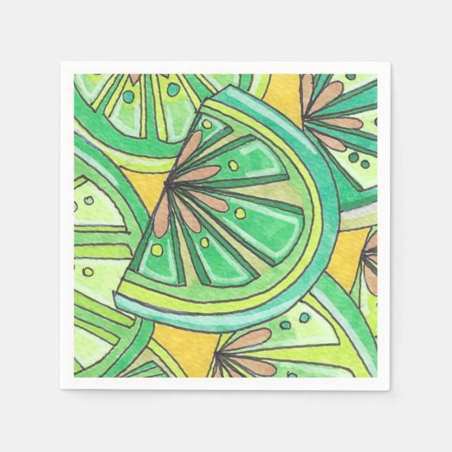 Green Limey Cocktail Napkins Serviette (Vorderseite)