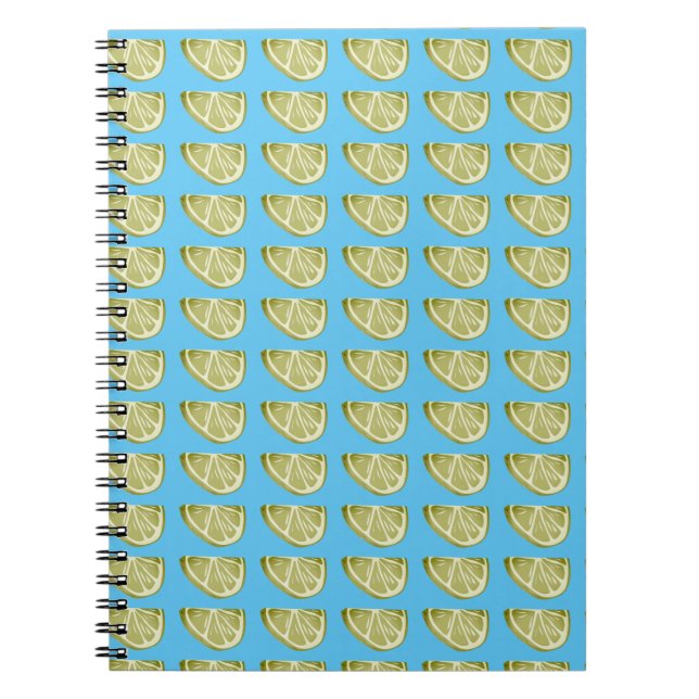 Green Limon Slice Muster Spiral Foto Notebook Notizblock (Vorderseite)