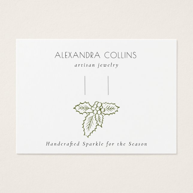 Green Line Art Festive Holly Branch Hairclip  (Vorderseite)