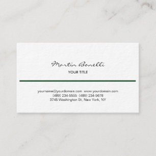 Green Line Schwarz-weiß Handwriting Business Card Visitenkarte