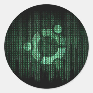 Green Linux Terminal Runder Aufkleber