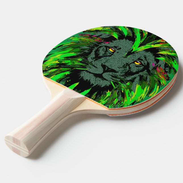 Green Lion Head - Lion Ping Pong Paddle Tischtennis Schläger (Vorderseite)