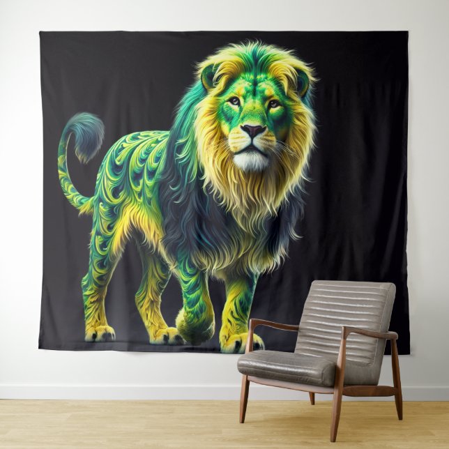 Green Lion Wandteppich (Beispiel (Horizontal))