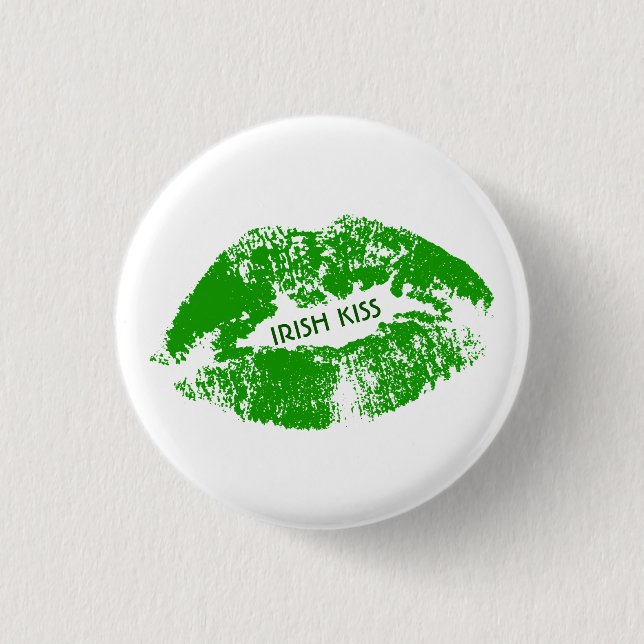Green Lips Irish Kiss Button (Vorderseite)
