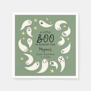 Green Little Boo Halloween Baby Dusche Serviette