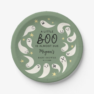 Green Little Boo October Baby Dusche Pappteller