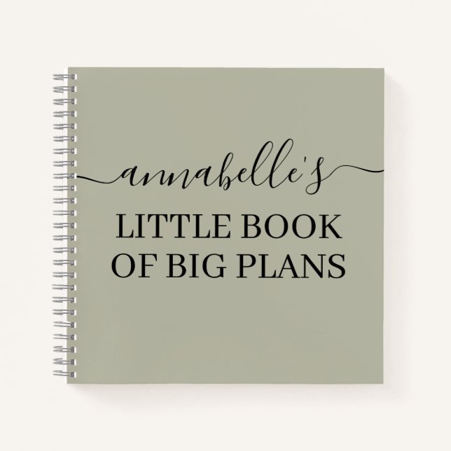 Green Little Book of Big Plans Notebook Notizbuch (Vorderseite)