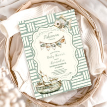 Green Little Fisherman Fishing Baby Shower