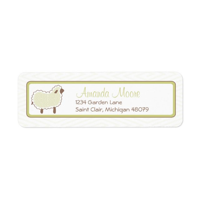 Green Little Lamb Address Label (Vorne)