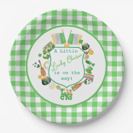 Green Little Lucky Charme Babydusche Pappteller