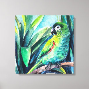 Green Little macaw Canvas Print Leinwanddruck