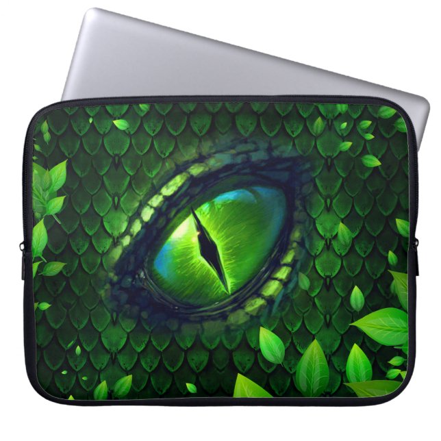 Green Lizard Eye Laptop Bag Laptopschutzhülle (Vorderseite)