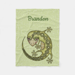 Green Lizard Fleecedecke