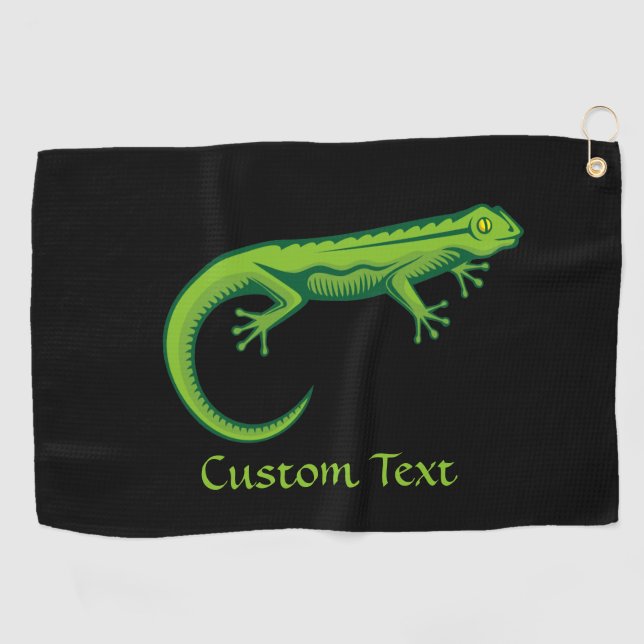 Green Lizard Golf Towel Golfhandtuch (Horizontal)