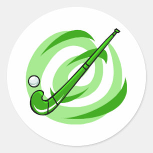 Green Logo für Feldhockey Runder Aufkleber