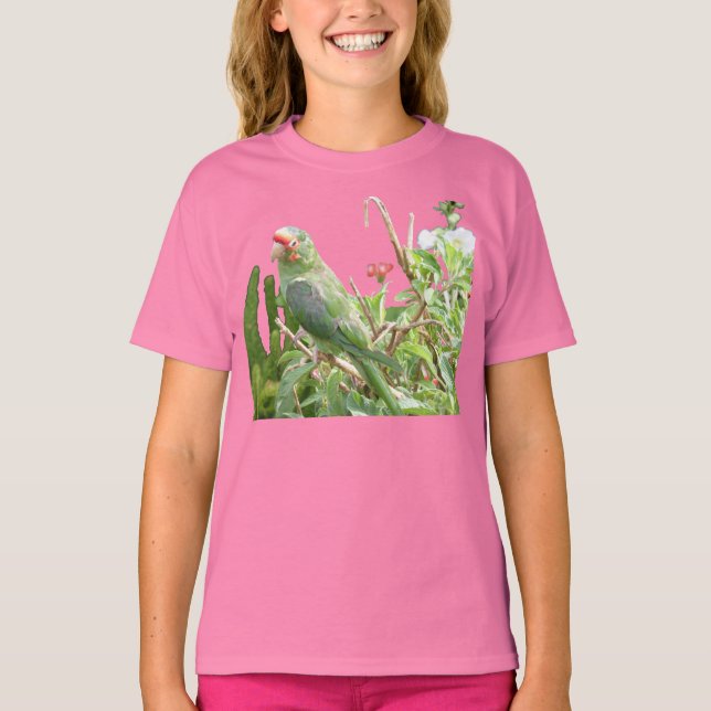 Green Lorikeet Cap Sleeve Bird T - Shirt (Vorderseite)