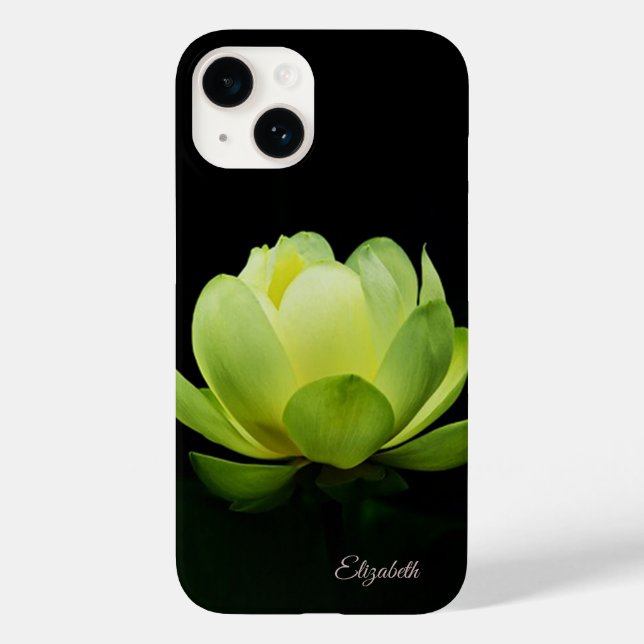 Green Lotus Blume Black Case-Mate iPhone Hülle (Rückseite)