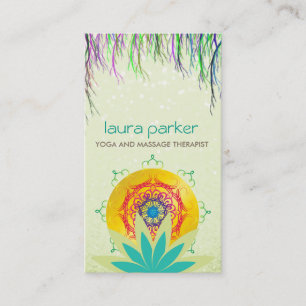 Green Lotus Blume Mandala Logo Yoga Heilung Visitenkarte