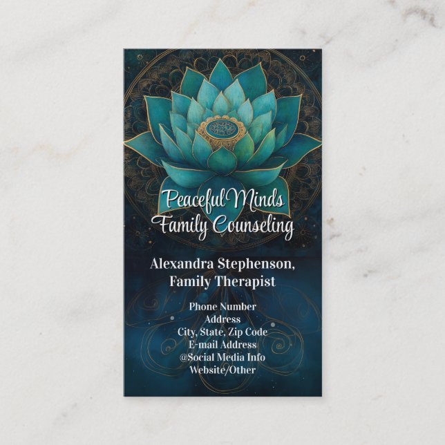 Green Lotus Counseling Therapie Psychotherapie Visitenkarte (Vorderseite)