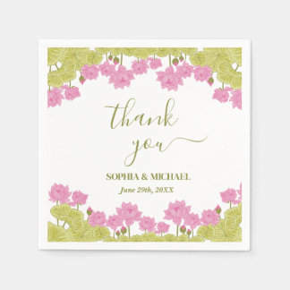 Green Lotus Lily Blume Hochzeit Indiens Serviette