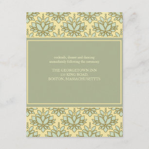 Green Lotus Wedding Card Begleitkarte