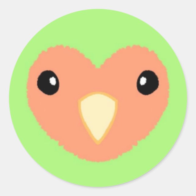 Green Lovebird Niedlich Sticker (Vorderseite)