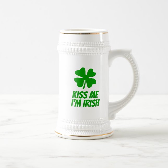 Green lucky clover funny St Patrick's Day  Bierglas (Rechts)