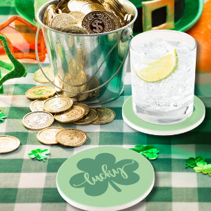 Green Lucky Clover St. Patrick Day rund um Getränkeuntersetzer