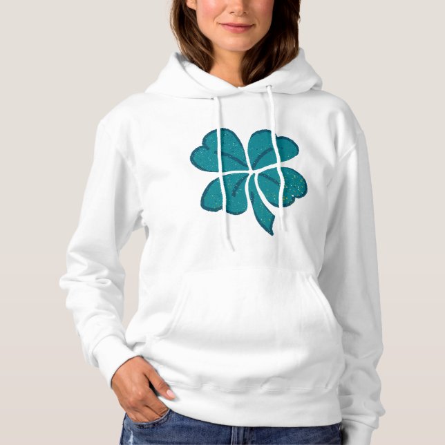Green Lucky Kleeblatt Clover St Patrick`s Day Hoodie (Vorderseite)