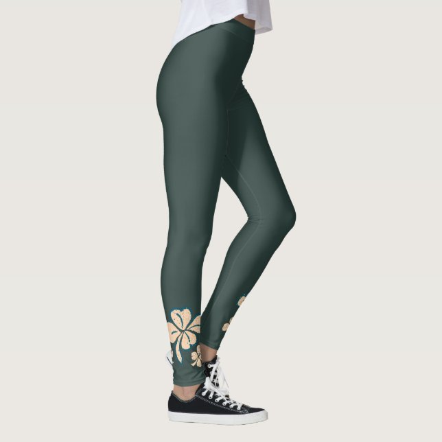 Green Lucky Kleeblatt Clover St. Patrick`s Day Leg Leggings (Rechts)